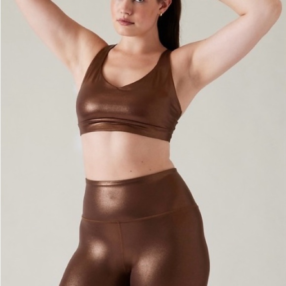 ☕️🍂🍁🎇Athleta Bronze Metallic 
 Leggings - Picture 6 of 9